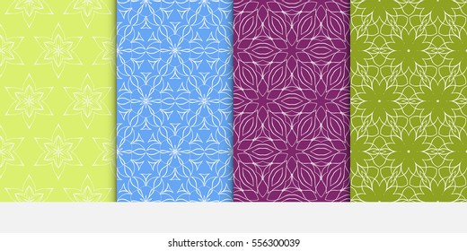set of luxury floral seamless pattern. modern fashion design. color. vector illustration. for invitation, wallpaper
