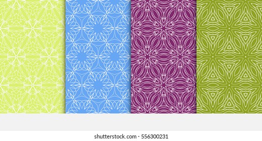 set of luxury floral seamless pattern. modern fashion design. color. vector illustration. for invitation, wallpaper