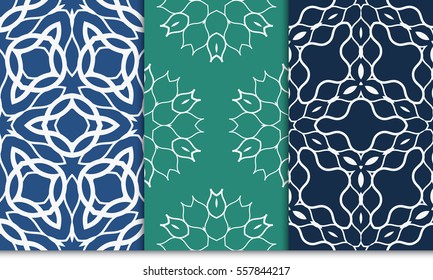 set of luxury floral seamless pattern. modern fashion design. vector illustration. for invitation, wallpaper