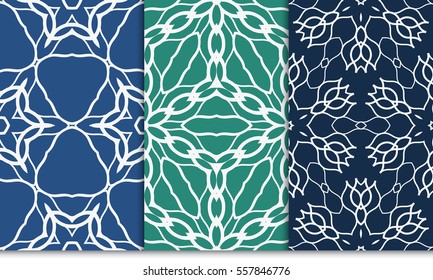 set of luxury floral seamless pattern. modern fashion design. vector illustration. for invitation, wallpaper