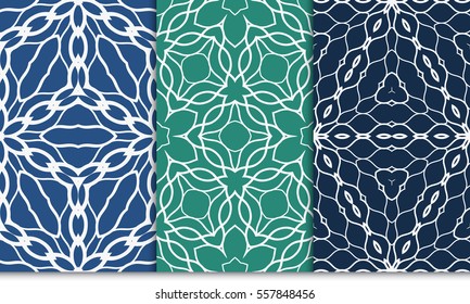 set of luxury floral seamless pattern. modern fashion design. vector illustration. for invitation, wallpaper