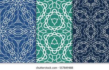 set of luxury floral seamless pattern. modern fashion design. vector illustration. for invitation, wallpaper
