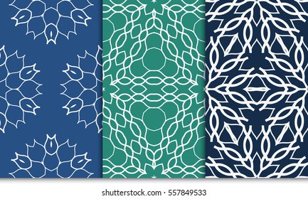 set of luxury floral seamless pattern. modern fashion design. vector illustration. for invitation, wallpaper