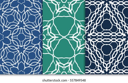 set of luxury floral seamless pattern. modern fashion design. vector illustration. for invitation, wallpaper