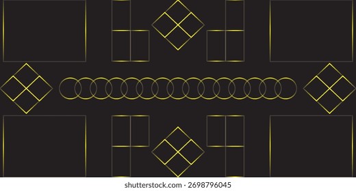 Conjunto de Vector de marco de oro geométrico de lujo. Gradiente de oro art deco, antiguo, estilo vintage, forma de línea geométrica sobre fondo negro. Ilustración de diseño elegante para la tarjeta, decoración, cartel, Anuncio.