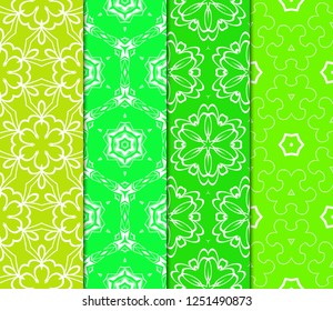 Set Of Luxury Geometric Ornament. Seamless Pattern. Color. Vector Illustration. For Wallpaper, Invitation, Holiday Background.
