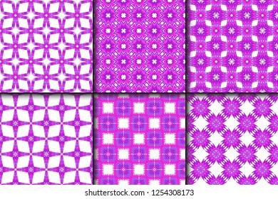 Set Of Luxury Geometric Ornament. Seamless Pattern. Color. Vector Illustration. For Wallpaper, Invitation, Holiday Background.
