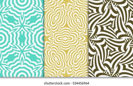 set of Luxury geometric ornament. seamless pattern. color. vector illustration. for wallpaper, invitation, holiday background