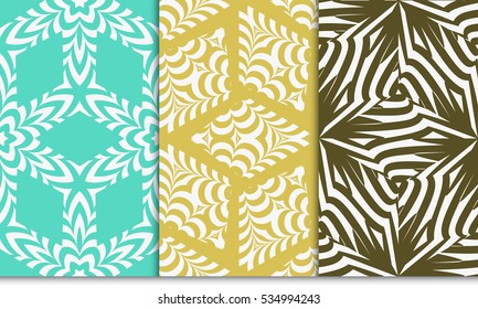 set of Luxury geometric ornament. seamless pattern. color. vector illustration. for wallpaper, invitation, holiday background
