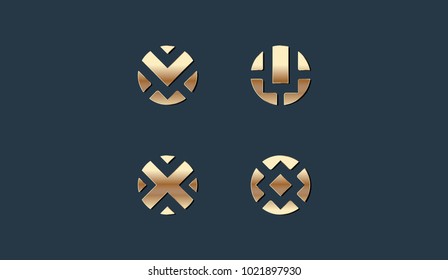 Set of Luxury Geometry Logo Template Vector Design Illustration