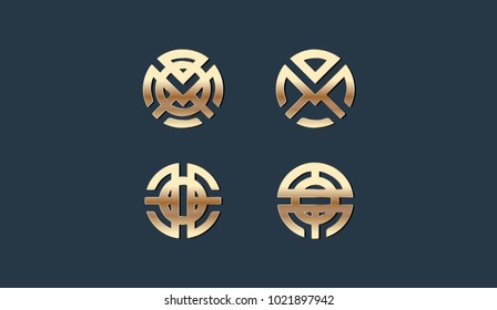 Set of Luxury Geometry Logo Template Vector Design Illustration
