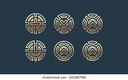 Set of Luxury Geometry Logo Template Vector Design Illustration