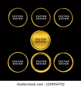 Set of luxury gold hand drawn circle vector design