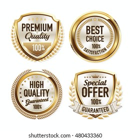 Set of Luxury Gold Quality Badges