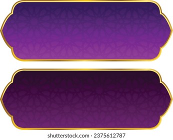 Set Of Luxury Golden Arabic Islamic Banner Title Frame vector