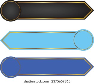 Set Of Luxury Golden Arabic Islamic Banner Title Frame, Gold Text Box 