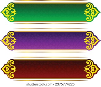 Set Of Luxury Golden Arabic Islamic Banner Title Frame