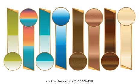 Set Of Luxury Golden Arabic Islamic Banner Title Frame Text Box Background