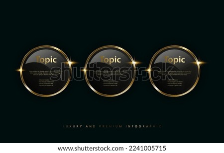Set of Luxury golden button, banner, use as premium, gold infographic vector design, and modern luxury circle golden banners.