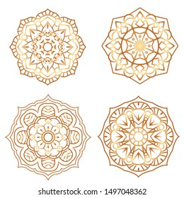 set of luxury golden mandala vector islam, turkey, saudi arabia, qatar, bahrain, morocco, iran, iraq, greece, egypt, pakistan, india, indonesia, united arab emirates, spain, europe