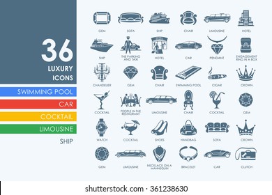 Set of luxury icons