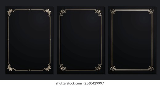 set of luxury invitation cards 