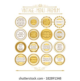 Set luxury labels and ribbons