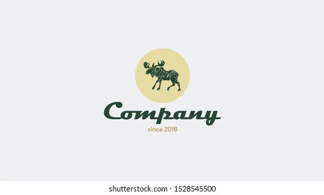 Set Luxury Logos template moose elegant lines. Business sign, identity for hunting shop, natural food, Fashion.