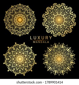 Set of luxury mandala. mehndi flower decoration in ethnic oriental, indian style. doodle ornament. outline hand draw illustration.