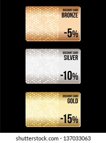 Conjunto de lujosos fondos metálicos. Bronce, plata, oro. Para descuento, crédito, tarjetas de regalo u otro diseño.