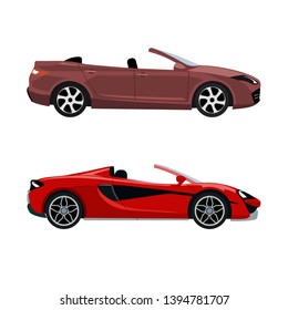  Set of luxury modern convertible cars