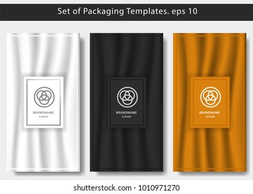 set of luxury packaging template with smooth color background