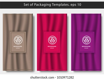 set of luxury packaging template with smooth color background