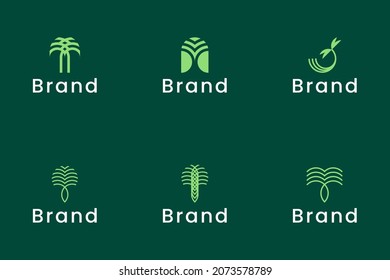 Set of Luxury Palm Logo Template Vector
