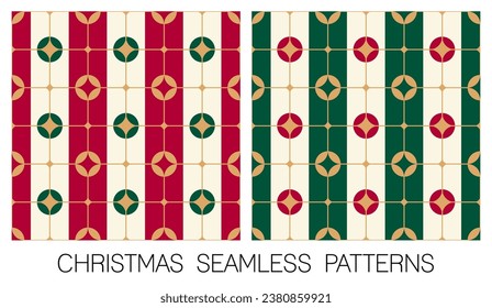 Set of luxury retro geometric elements striped pattern for christmas and new year holidays.