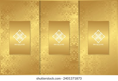 Set of luxury retro labels with calligraphic vector logo. Antique monogram collection.