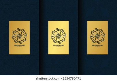 Set of luxury retro labels with calligraphic vector logo. Antique monogram collection.