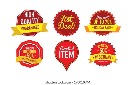 Set of luxury Sale labels. Vector Illustration 