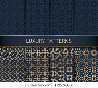 Set of luxury seamless patterns artwork, vector illustration