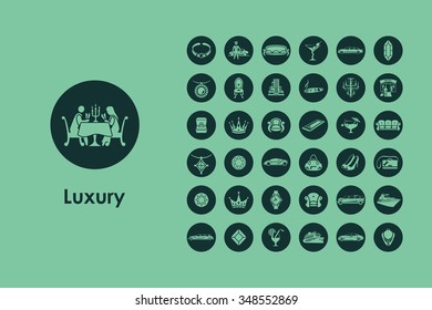 It is a set of luxury simple web icons