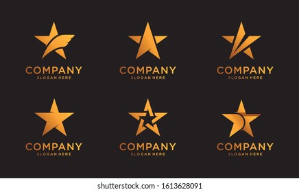 Set of luxury stars logo inspiration. Modern design. Star symbol. Vector illustration concept 