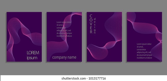 Set of luxury ultraviolet cover templates. Vector violet cover design for placards, banners, flyers, presentations and cards