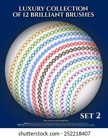Set of Luxury Vector Brilliant Brushes for illustration, reclame, decor, posters, design and other. 