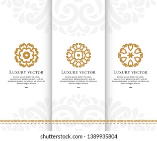 Set of luxury vector emblem with elegant, classic elements. Can be used for logo and monogram. Great for invitation, flyer, menu, brochure, background or any desired idea.