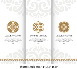 Set of luxury vector emblem with elegant, classic elements. Can be used for logo and monogram. Great for invitation, flyer, menu, brochure, background or any desired idea.