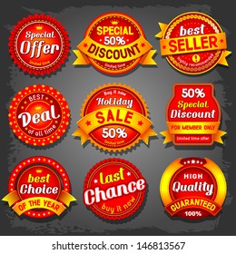 Set of  luxury vector sale labels.