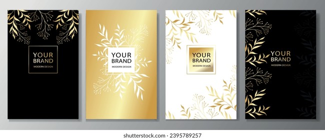 Set of luxury vector wedding invitation templates