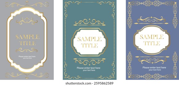  Set of luxury vintage frames and border. Design elements for packaging design and invitations. Vector ornament and Frames and Borders Vector Illustration.