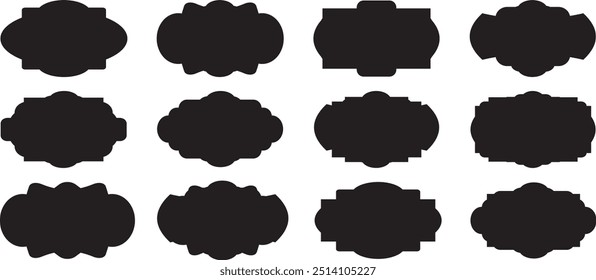 Conjunto de quadros vintage de luxo, coleção de etiquetas retrô, emblemas. ilustrador de templo lebel. vintage Lebel Shapes Decorative Vetor.