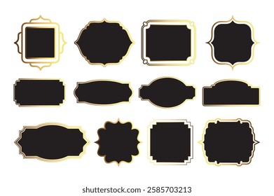 Set of luxury vintage frames, collection of retro labels, badges and banners vector decorative elements